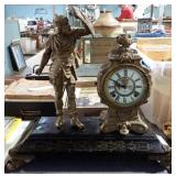 ANSONIA FIGURAL MANTEL CLOCK 21x20
