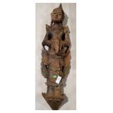 CARVED WOODEN BURMESE FIGURE 36'