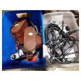 PS2 W/ CONTROLLERS + VINTAGE CAMERAS