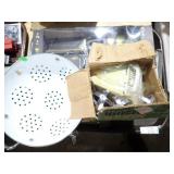 STRAINER, HAIR CURLER, KITCHEN IMPLEMENTS
