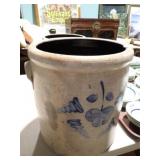 BLUE PAINTED CROCK