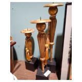 3 DECORATIVE CANDLESTICKS