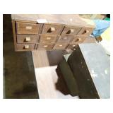 2 SMALL WOOD BOXES + MULTI-DRAWER CABINET