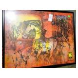 SIGNED HORSE ART PRINT 19x15