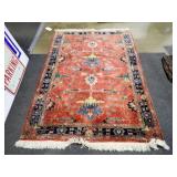 BLUE & RED ORIENTAL RUG 74x51