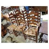 6 WOVEN SEAT LADDERBACK CHAIRS