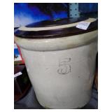 #5 LIDDED CROCK