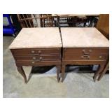 2 MARBLE TOP END STANDS 20x26