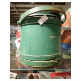 GREEN PAINTED FIRKIN W/ LID 12'