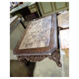 MARBLE TOP CLAW FOOT COFFEE TABLE 48x20