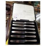 SET OF 6 STERLING HANDLED KNIVES