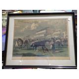 GRAND STAND ASCOT HORSE RACING LITHO 38x30