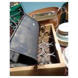KINDLING BASKET, WINE RACK, METAL BASKETS