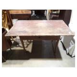 EARLY PAINTED 1-DR TABLE 48x27