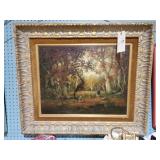 GILT FRAMED O/C SHEPHERD SCENE 34x29