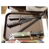 3 MILITARY KNIVES W/ KABAR + BAYONET