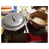 3 CAST POTS W/ LODGE