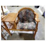 VINTAGE UPHOLSTERED GOSSIP BENCH 36x35