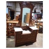 EARLY MARBLE TOP VANITY 47x78