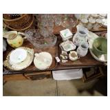 2 TRAYS GLASS & CHINA