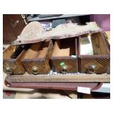 SEWING MACHINE DRAWERS, CARVED WOOD, MORE