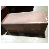 RED PAINTED BLANKET CHEST 45x19