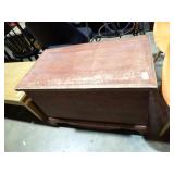 RED PAINTED BLANKET CHEST 34x22