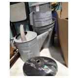 2 METAL WATERING CANS + PAIL