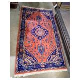 SMALL RED & BLUE ORIENTAL RUG 65x31