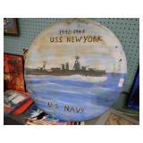 METAL HANDPAINTED USS NEW YORK ART 29'