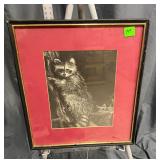 Signed Scratchboard Raccoon Artwork by P....