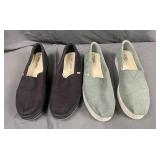2 PAIRS OF WOMENS TOMS SHOES SIZES 9.5 AND 10