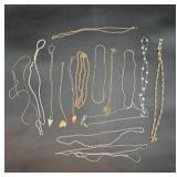 Costume Necklace Lot Assorted Chains Pendants...
