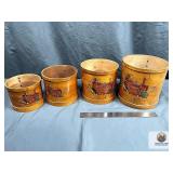 MCM STYLE VINTAGE HAND PAINTED WOODEN NESTING...