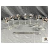 Mid-Century Gold & Black Coin Cocktail Glasses...