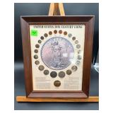 Vintage Framed U.S. 20th Century Coin Collection