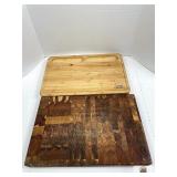 PAIR OF WOOD CUTTING BOARDS