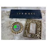 Decorative Tray Lot ï¿½ Stone moon tray, gold...