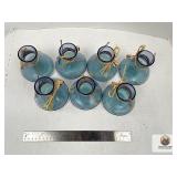 SMALL BLUE GLASS JARS