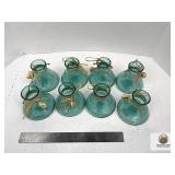 SMALL GREEN GLASS JARS
