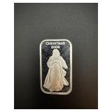 Christmas 2008 Santa 1 oz .999 Silver Bar