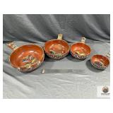 Vintage Hand-Painted Mexican Pottery Bowls