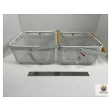 PAIR OF DECORATIVE WIRE BASKETS NEED PAINTED