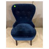 Blue Velvet Accent Chair ï¿½ Needs Cleaning