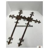 PAIR OF ANTIQUE CAST IRON CROSSES