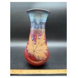 Signed Studio Art Pottery Leaf Vase - Mark...
