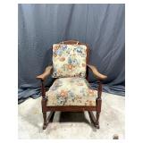 VINTAGE ROCKING CHAIR  UPHOLSTERY NEEDS CLEANED