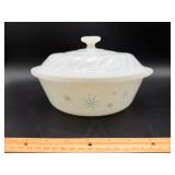 Glass Casserole Dish with Lid, Fire-King Atomic...