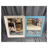 Two Decorative Wall Mirrors ï¿½ Distressed White...