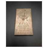 2011 Half Pound .999 Copper Bar USA